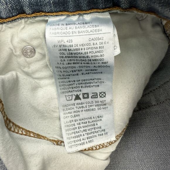 Levis Jeans Mens 36 X 32 Blue Denim Athletic Straight Signature Distressed - Picture 11 of 13